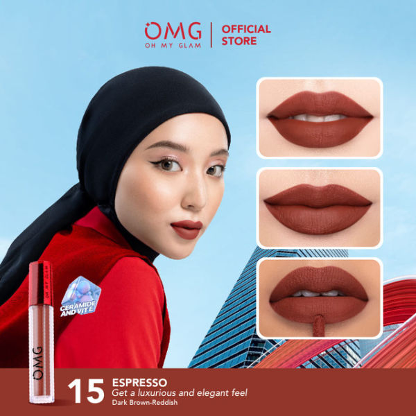 OMG Oh My Glam Matte Kiss Lip Cream Shade Nomor 15 - Espresso. Sumber: omgbeauty.com