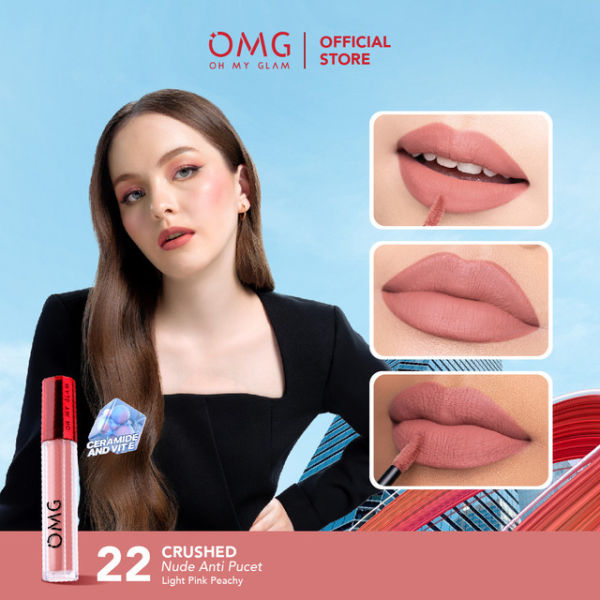 OMG Oh My Glam Matte Kiss Lip Cream Shade Nomor 22 - Crushed. Sumber: omgbeauty.com