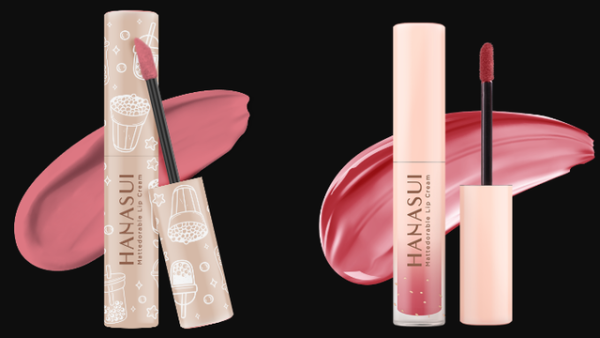 Hanasui Lip Cream 13 Adore dan Mattedorable Boba 04 Pink Lava. Sumber foto: hanasui.id