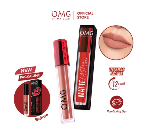 ombre lipstik omg untuk bibir hitam. Produk adalah Oh My Glam Lip Cream 11. Sumber: shopee.co.id/OMG Beauty Official Shop