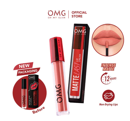 ombre lipstik omg untuk bibir hitam. Produk adalah Oh My Glam Lip Cream 4 & 12. Sumber: shopee.co.id/OMG Beauty Official Shop