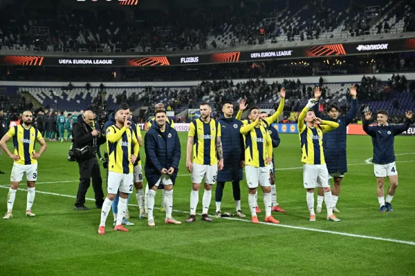 Players of Turkey's Fenerbahce seen celebrating.