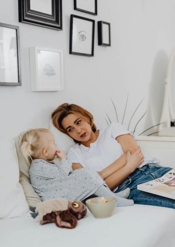 mom waiting for daughter to start the conversation