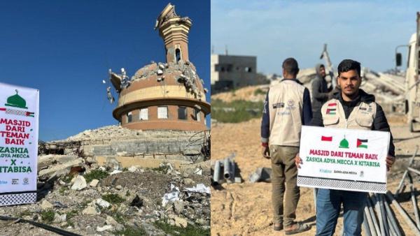 ZASKIA BANGUN MASJID - Potret masjid yang dibangun Zaskia Adya Mecca di Gaza, Palestina.