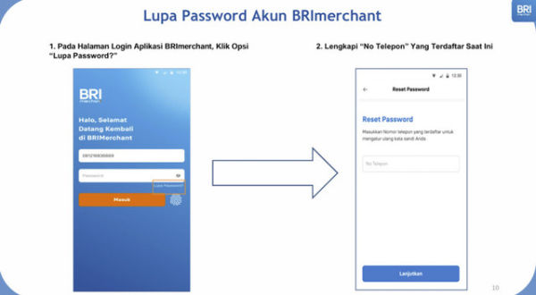 Langkah mudah reset password di BRImerchant.  Foto: Dok. BRI