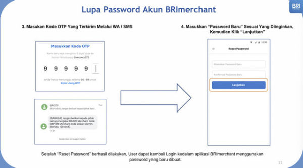 Langkah mudah reset password di BRImerchant.  Foto: Dok. BRI