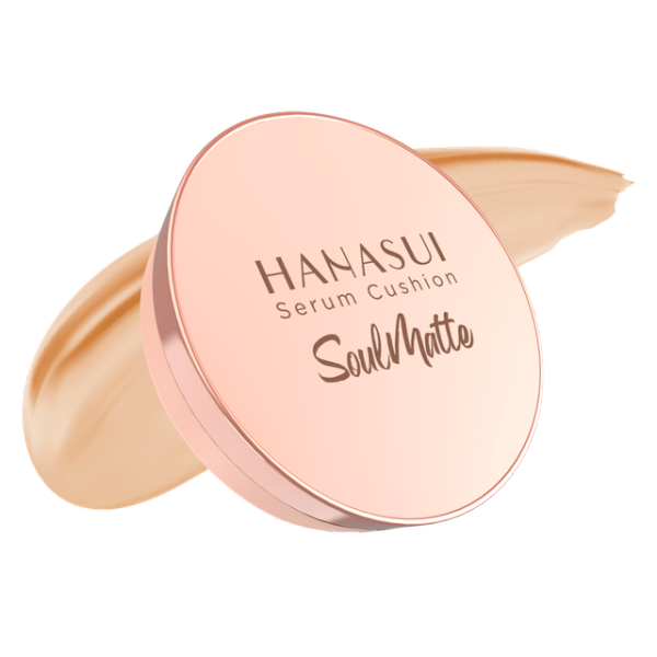 Foto Hanasui Serum Cushion Soulmatte 102 Natural untuk rekomendasi shade cushion hanasui untuk kulit kuning langsat. Sumber: www. hanasui.id