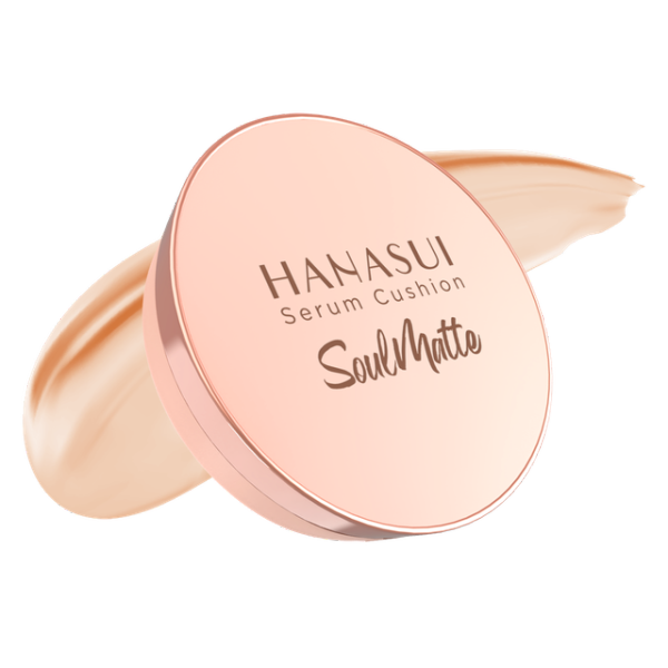 Foto Hanasui Serum Cushion Soulmatte 101 Light untuk rekomendasi shade cushion hanasui untuk kulit kuning langsat. Sumber: www. hanasui.id