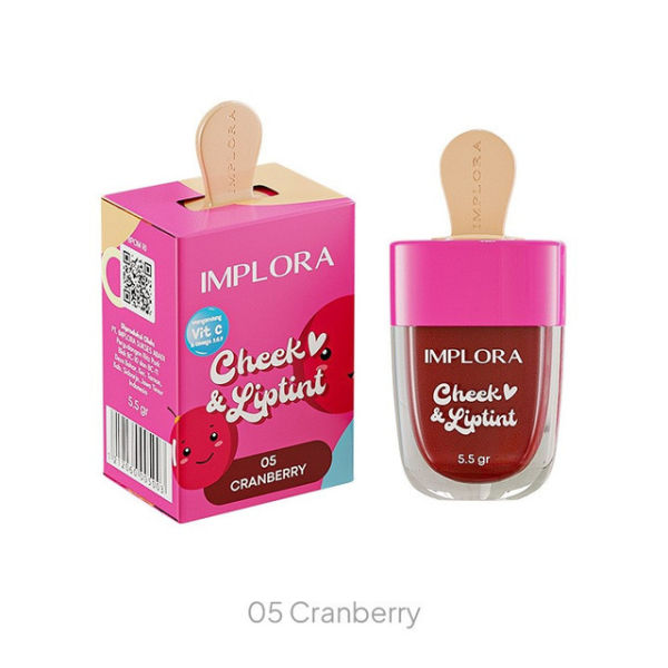 Foto Cheek and Liptint – Cranberry untuk warna lipstik implora untuk kulit sawo matang agar terlihat fresh. Sumber: www.implora.co.id