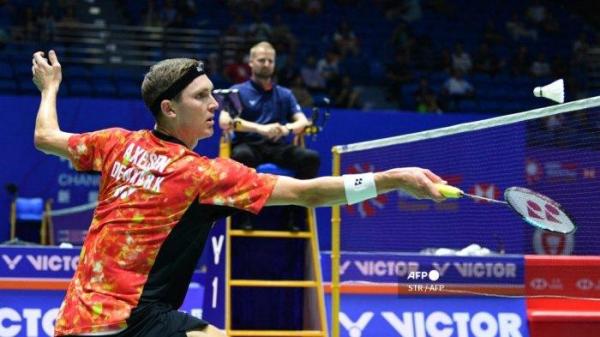 Viktor Axelsen dari Denmark kembali tampil pada pertandingan perempat final tunggal putra melawan Loh Kean Yew dari Singapura pada turnamen Bulu Tangkis China Open di Changzhou, di Provinsi Jiangsu timur Tiongkok pada 8 September 2023.