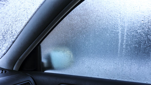 Frosty interior of a car.