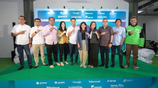 JUDI PASTI RUGI - Peresmian Aliansi Judi Pasti Rugi bersama dengan Kementerian Komunikasi dan Digital Indonesia, GoPay, Gojek, Telkomsel, Google, Tiktok, serta perwakilan media massa.