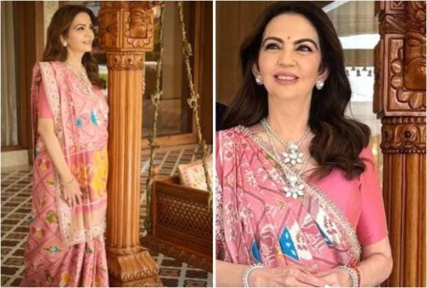 Nita Ambani wears special patola saree with rare necklace 