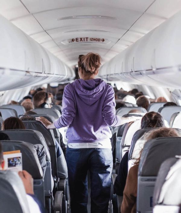 flight attendant explains random airplane rules no standing taxiing