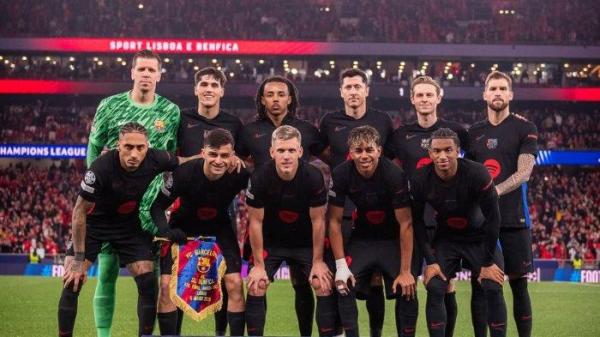 SKUAD BARCELONA - Lineup Barcelona saat lawan Benfica di leg pertama babak 16 besar Liga Champions 2024/2025 di Stadion da Luz, Lisbon, Portugal pada Kamis (6/3/2025) dini hari WIB.  (Instagram Barcelona - 6/3/2025) (Foto arsip).