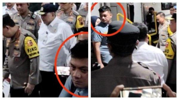 AJUDAN KAPOLRI INTIMIDASI JURNALIS - Ajudan Jenderal Listyo Sigit Prabowo melakukan intimidasi dan kekerasan terhadap jurnalis dan pewarta foto yang tengah meliput kegiatan Kapolri di Stasiun Tawang, Semarang, Jawa Tengah, pada Sabtu (5/4/2025) kemarin. Bahkan, ada jurnalis perempuan yang mengaku nyaris dicekik oleh ajudan tersebut. Foto tersebut adalah tampang ajudan Kapolri yang melakukan intimidasi dan kekerasan.