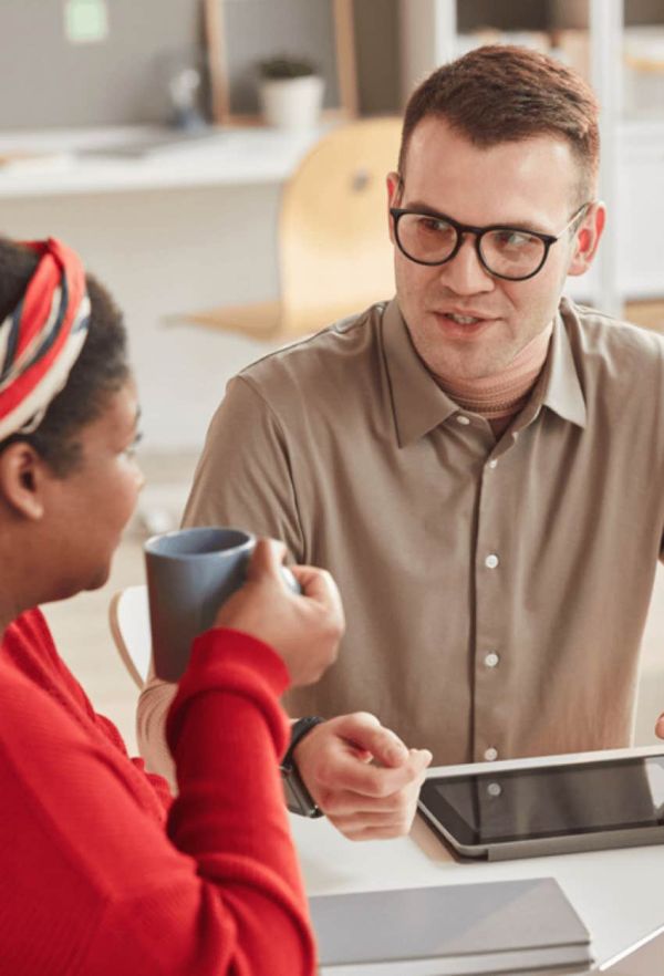 man avoiding small talk