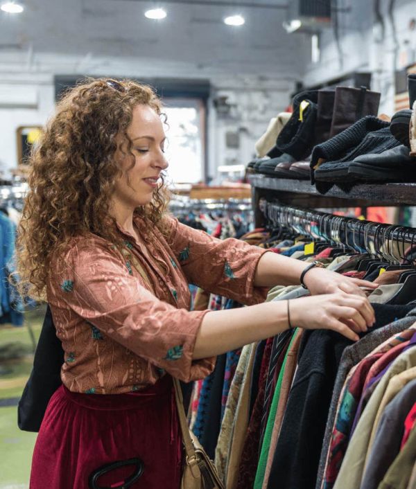 woman shopping at a discounted store
