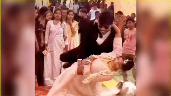 Strange marriage: When the bride and groom performed a circus like a circus