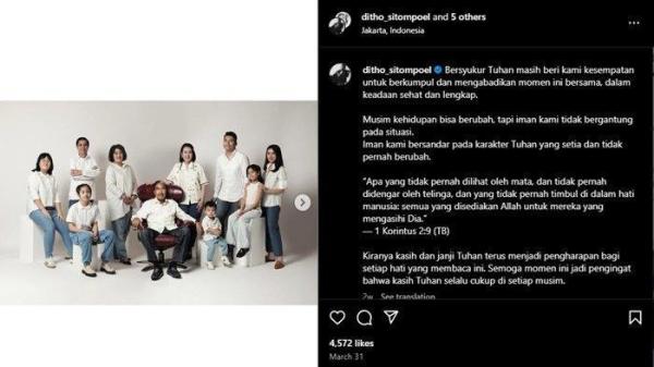Unggahan terakhir Hotma Sitompul di Instagram