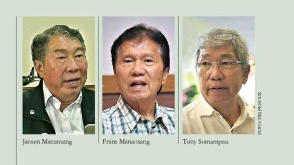 PENDIRI TAMAN SAFARI - Dari kiri ke kanan: Jansen Manansang, Frans Manansang, Tony Sumampau yang merupakan anak Hari Manansang. Mereka adalah pendiri Taman Safari Indonesia. Foto diambil dari Buku  Tiga Macan Safari yang diterbitkan Gramedia Pustaka Utama pada 2 Desember 2019.