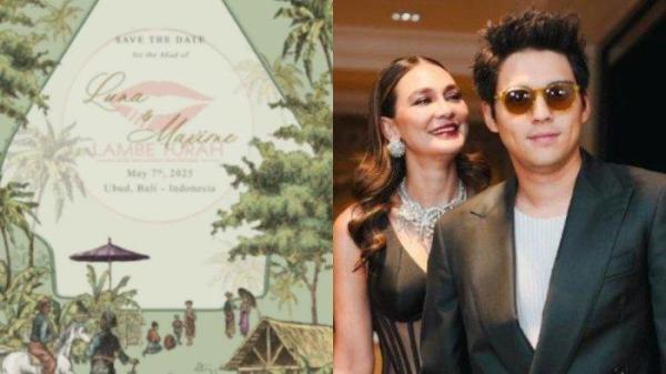 UNDANGAN PERNIKAHAN - Undangan pernikahan Luna Maya dan Maxime Bouttier beredar di media sosial.
