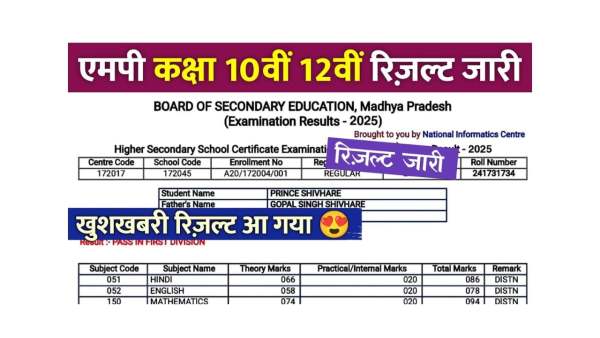 सांसद बोर्ड परीक्षा 2025 परिणाम