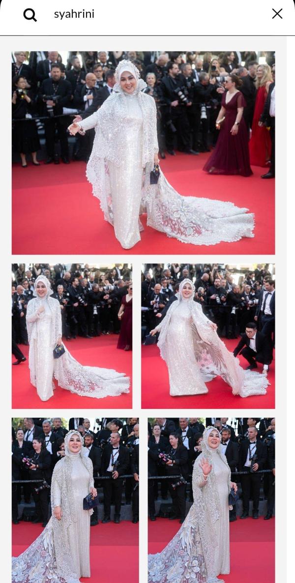 PENAMPILAN BARU SYAHRINI: Tangkapan layar penampilan cetar membahana Syahrini di Cannes Film Festival 2025 mengejutkan publik. Wajah istri Reino Barack tanpa editan filter dikomentari netizen, disadur pada Jumat (16/5/2025).