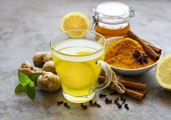 minuman kunyit, jahe, lemon