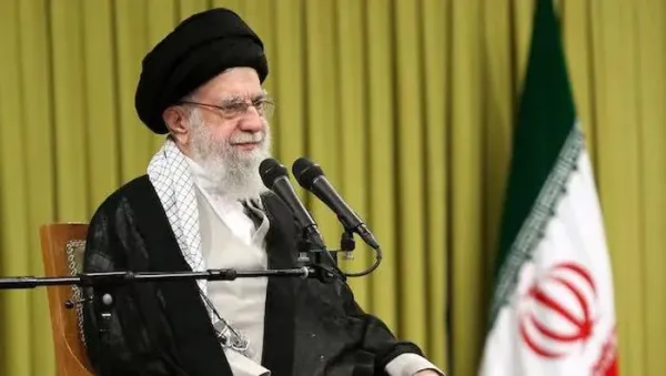Irans Supreme Leader Ayatollah Ali Khamenei speaks during a meeting with a group of teachers in Tehran, Iran, May 17, 2025. Office of the Iranian Supreme Leader/WANA (West Asia News Agency)/Handout via REUTERS