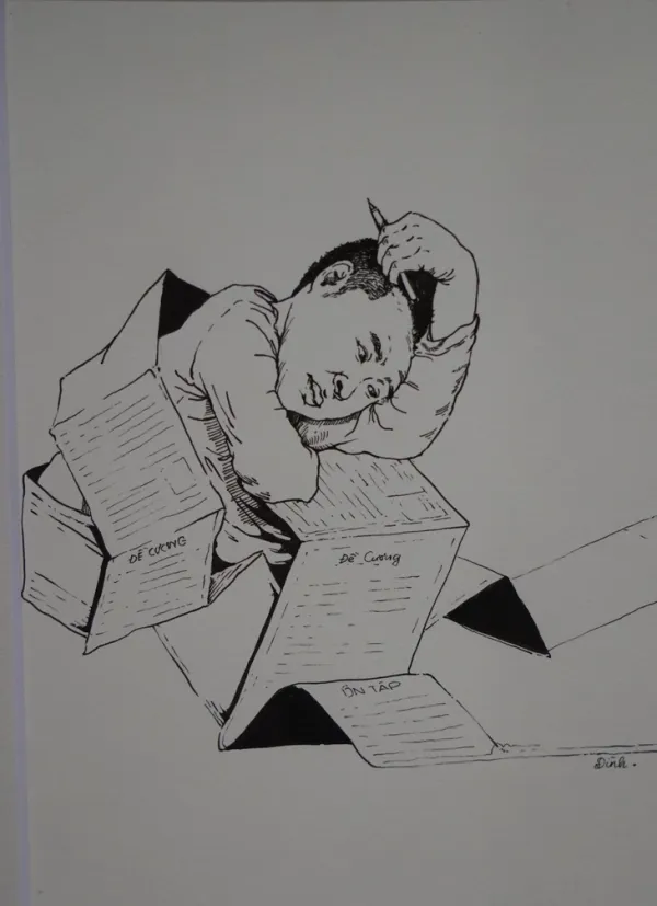 Ngắm những khoảnh khắc ‘kinh điển’ của sĩ tử mùa thi qua tranh - Ảnh 7. sĩ tử - Ảnh 7.