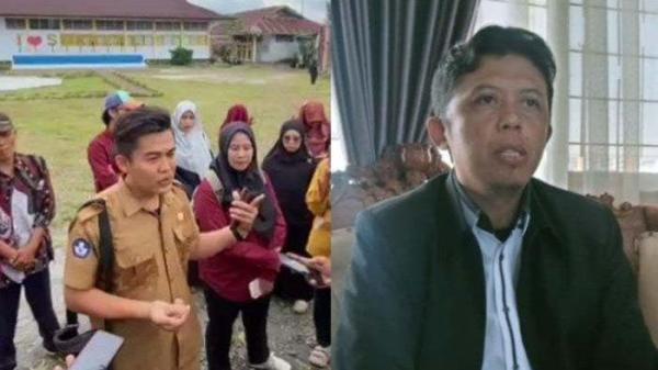 PETISI GURU - Sejumlah guru menandatangi petisi agar Kepala SMKN 2 Rejang Lebong, Agustinus Dani (kanan) mundur atau diganti. Petisi ini merupakan bentuk protes terhadap kebijakan kepala sekolah yang dinilai bermasalah.