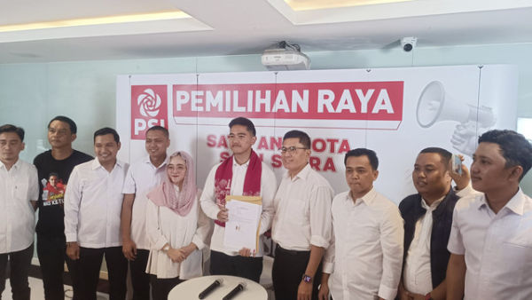 Kaesang mencalonkan kembali sebagai Ketua Umum PSI, di Jakarta, Sabtu (21/6/2025).  Foto: Thomas Bosco/kumparan