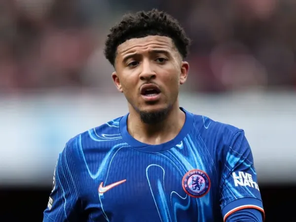 Jadon Sancho of Chelsea during his side's Premier League match against Arsenal, on March 16, 2025