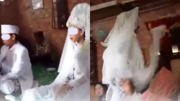 AKAD NIKAH - Tangkapan layar video viral prosesi akad nikah di PALI, Sumatera Selatan. Pengantin pria dimintai istrinya untuk cerai usai ijab kabul.