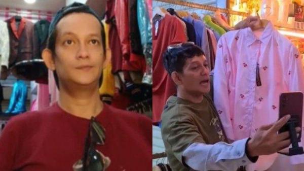 JUALAN BAJU - Artis Jupiter Fortissimo dulunya hits main sinetron kini jualan baju di salah satu pusat perbelanjaan di Jakarta. Tak cuma baju, ia juga jualan sambal di TikTok, Jumat (20/6/2025).