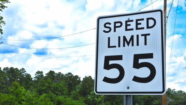 55 mph speed limit sign