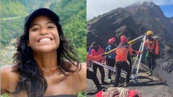 PENDAKI JATUH DI RINJANI - Proses evakuasi pendaki wanita asal Brasil bernama Juliana Marins yang jatuh saat mendaki gunung Rinjani, Senin (23/6/2025). Hilang 4 hari, kini Juliana Marins ditemukan meninggal dunia.