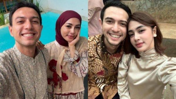 LEPAS HIJAB - Kolase foto Rifky Balweel dan Biby Aldaen saat berhijab dan lepas hijab, dicapture 25 Juni 2025.