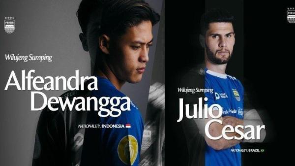 PEMAIN BARU - Alfeandra Dewangga (kiri) dan Julio Cesar (kanan) resmi diumumkan sebagai pemain baru Persib Bandung hari ini, Kamis (26/6/2025)