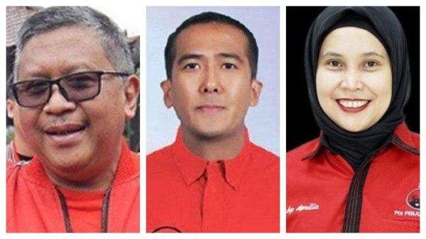 PRAPERADILAN HASTO KRISTIYANTO - Dalam sidang praperadilan Hasto Kristiyanto (paling kiri), KPK mengungkapkan bahwa Sekjen PDIP menawarkan jabatan di BUMN kepada Riezky Aprilia (paling kanan) demi Harun Masiku (tengah).
