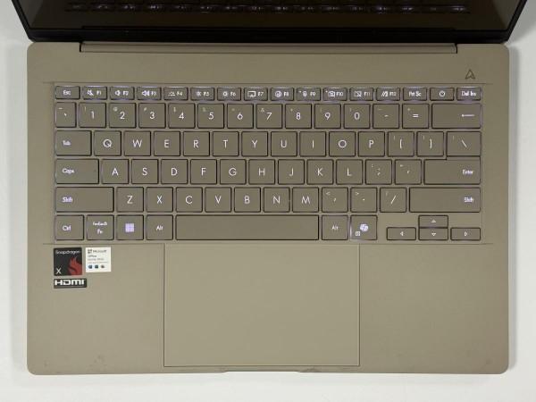 Asus Zenbook A14's well-spaced keyboard and trackpad Asus Zenbook A14's well-spaced keyboard and trackpad