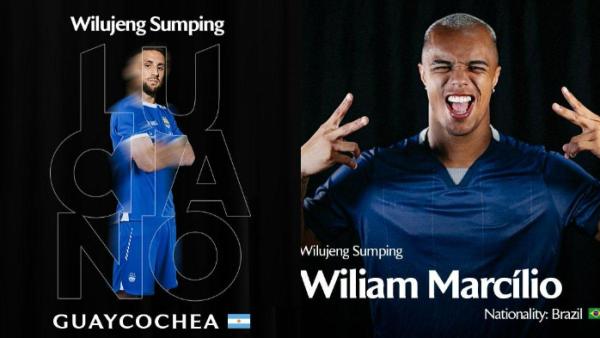 Dua rekrutan asing baru Persib Bandung, Luciano Guaycochea (kiri) dan Wiliam Marcilio (kanan) untuk musim 2025/2026.