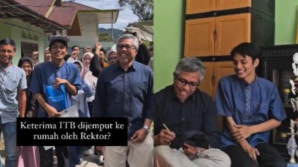 DIJEMPUT REKTOR - Kisah Devit Febriansyah (18), siswa SMAN 1 Bukittinggi, viral di media sosial setelah dijemput oleh Rektor Institut Teknologi Bandung (ITB). Devit adalah anak dari kuli angkut yang lolos SNBP di ITB. 