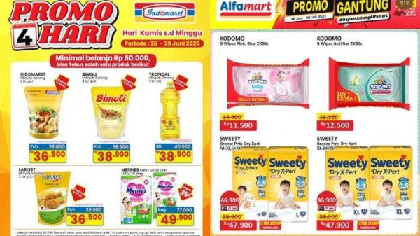 KATALOG PROMO JSM - Tangkap layar akun Instagram Indomaret dan Alfamart yang diunggah pada Jumat (27/6/2025). Berikut daftar produk dalam katalog promo JSM Alfamart, Indomaret, dan Superindo periode 26-28 Juni 2025