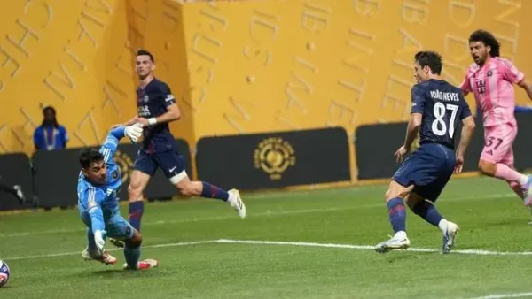 Soccer Football - FIFA Club World Cup - Round of 16 - Paris St Germain v Inter Miami CF - Mercedes-Benz Stadium, Atlanta, Georgia, U.S. - June 29, 2025 Paris St Germain's Joao Neves scores their second goal IMAGN IMAGES via Reuters/Dale Zanine