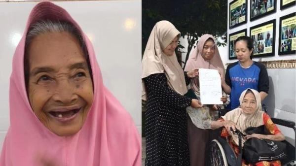 LANSIA TERLANTAR - Seorang lansia asal Sidoarjo, Jawa Timur, bernama Nasikah, akhirnya dijemput kembali oleh kedua anaknya setelah sehari berada di Griya Lansia Husnul Khatimah.