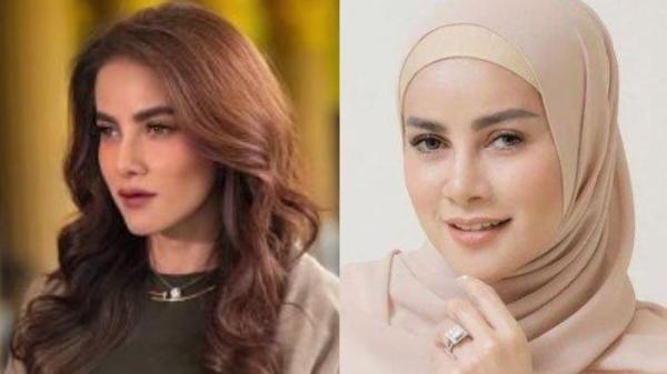 LEPAS HIJAB - (Foto kiri-kanan) Penampilan terbaru Olla Ramlan setelah lepas hijab. Artis cantik ini curhat soal pilihan hidup dan ungkap permintaan maaf.