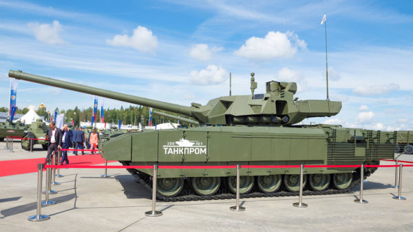 Modern experimental Russian tank T-14 Armata at the military international forum 