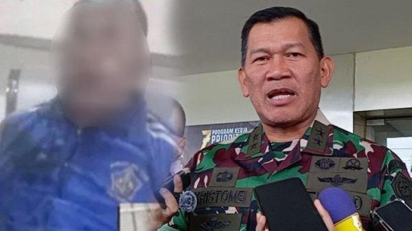 PENGEROYOKAN TNI AL - Kapuspen TNI Mayjen Kristomei Sianturi bersama Kapuspenkum Kejagung Harli Siregar dan Jampidmil Mayjen TNI M. Ali RIdho (KANAN) saat ditemui di lobi Gedung Kartika Kejagung, Jakarta, Jumat (20/6/2025). Tangkap layar video viral pasca-perwira TNI AL, Letda Laut (PM) Abu Yamin dikeroyok preman (KANAN). Abu Yamin memakai jaket biru masih sadar setelah dikeroyok (KIRI). Kasus pengeroyokan yang menimpa Abu Yamin di Terminal Arjosari Malang pada Kamis (26/6/2025) tiga pelaku masih buron TNI sudah pegang data.